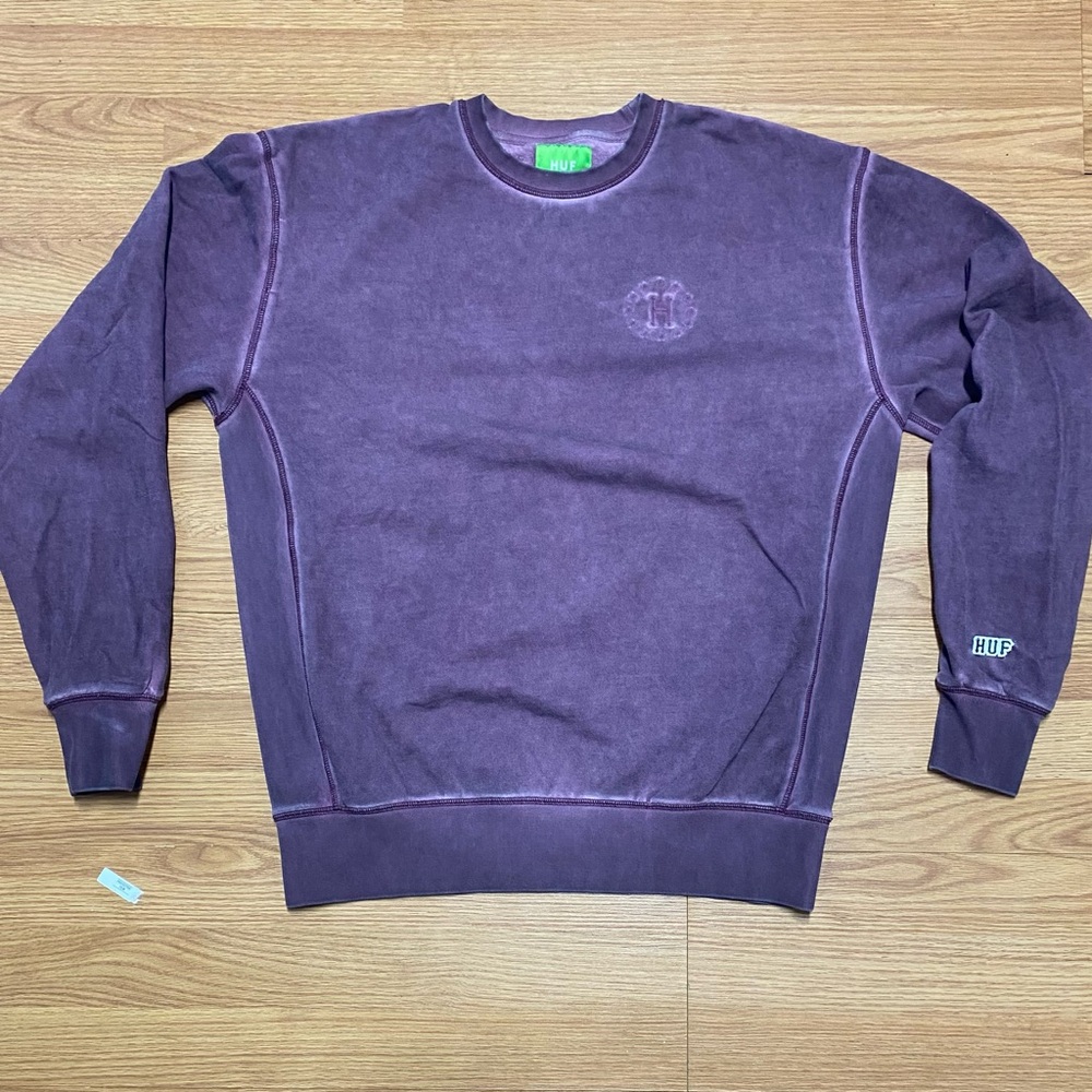 HUF Men's Crewneck Sweater in Deep Purple